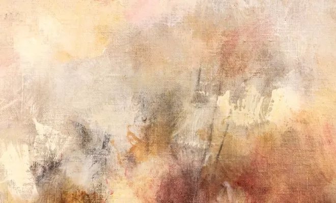 Tableau d'art abstrait, Avignon, Or & Vintage